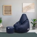 Solimo Leatherette 3XL Bean Bag with Footrest...