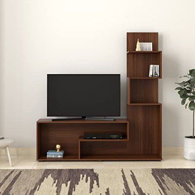 Solimo Livonia Engineered Wood Entertainment Unit with 5 Shelves (Asian Walnut)