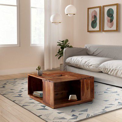Amazon Brand Solimo Lomist Square Coffee 4 Shelves  Solid Sheesham Wood