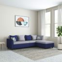 Solimo Magnolia Fabric 6 Seater LHS  L Shape Sofa (Grey & Blue)...
