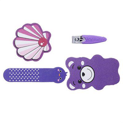 Solimo Manicure and Pedicure Kit with Nail Clipper and Three Nail Files - Pack of 4