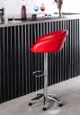 Solimo Marcona Kitchen Bar Stool with Adjustable Height, Metal Base, Chrome Finish, Faux Leather Cushion, Red...