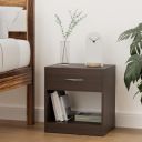 Solimo Mars Engineered Wood Walnut Finish Contemporary Bedside Table with Drawer...