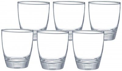 Amazon Brand - Solimo MEA Whisky Glass Set, 380ml, Set of 6
