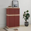 Amazon Brand - Solimo Medium Plastic Shoe Rack (Red Colour) | Shoe Cabinet | Living Room...