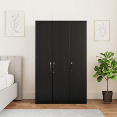 Solimo Medusa Engineered Wood 3 Door Wardrobe (Wenge Finish)