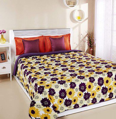 Amazon Brand - Solimo Microfibre Quilt AC Blanket/Comforter, 120 GSM,  Double (Blossom Bliss, 230 x 254 cm) | Dealsmagnet.com