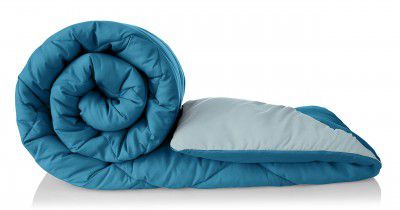 Solimo Microfibre Reversible Comforter, Single (Ocean Blue and Mild Blue, 200 GSM)