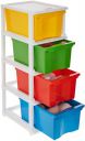 Amazon Brand - Solimo Plastic Multipurpose Modular Drawer, 4 Racks, Large, Multicolor...
