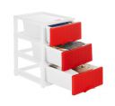 Amazon Brand - Solimo Premium Plastic Multipurpose Modular Drawer for Home and Office - Small (3 Racks, Red, Rattan Design)...