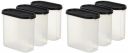 Amazon Brand - Solimo Antimicrobial Modular Plastic Storage Containers with Lid (1800 ml each) (Set of 6) (Black)...