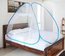 Amazon Brand - Solimo Mosquito Net, Single Bed (24-30 GSM, Foldable, Highly Durable) - Blue...