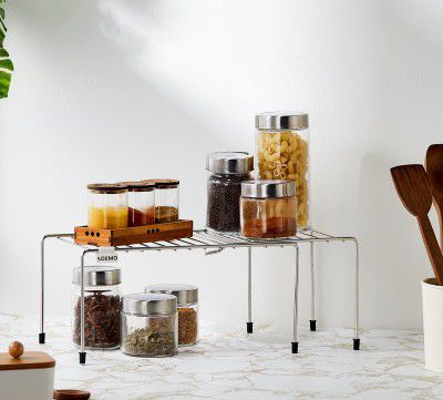 Amazon Brand - Solimo Multipurpose Expandable Storage Shelves for Kitchen Cabinets