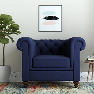 Solimo Navy Blue Relaxing Sofa | Fabric | 1 Seater