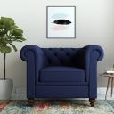 Solimo Navy Blue Relaxing Sofa | Fabric | 1 Seater...