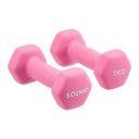 Amazon Brand - Solimo Neoprene Dumbbell 1kg, Set of 2 (Hot Pink)...