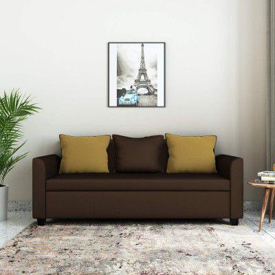 Solimo Nigella Fabric 3 Seater Sofa (Brown)