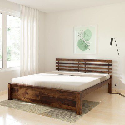 Solimo Nuzze Sheesham Wood 5 Plank King Bed Without Storage