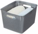Amazon Brand - Solimo Organizer Basket Without Lid, Silver...