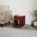 Amazon Brand - Solimo Patosh Nesting Table, Set of 3 (Solid Sheesham Wood, Honey Finish)...