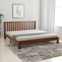 Amazon Brand - Solimo Petra Solid Sheesham Wood King Bed (Teak Finish)...