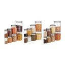 Solimo Plastic Checkered Jar Container Set of 24, 2000Ml, 1000Ml, 500Ml, 250Ml, Transparent, Black...