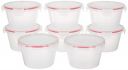 Solimo Plastic Kitchen Storage Container Set, 750ml, 8-Pieces, Transparent...
