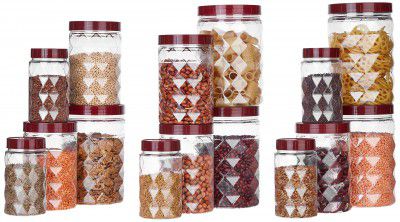 Solimo Plastic Pet Storage Jar and Container, Set of 15