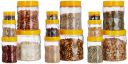 Solimo Plastic Storage Container Set with Wide Mouth (15 pieces, Wavy Pattern, Large size)...