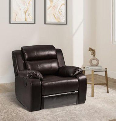 [Extra ₹2999 OFF] Solimo Polaris 1 Seater Leatherette Recliner (Brown)