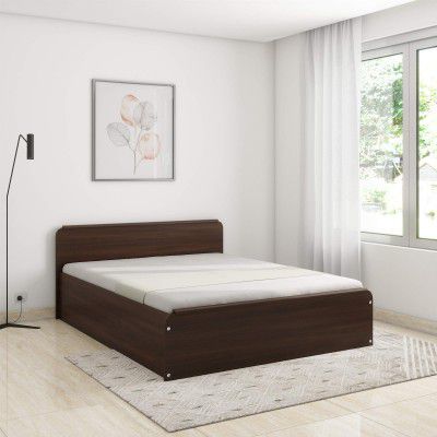 Solimo Polaris Engineered Wood Oak Finish Queen Bed with Box Storage
