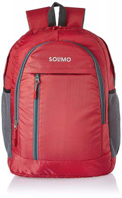 Solimo Polyester Backpack , 31L, Red