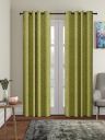 Amazon Brand - Solimo Polyester Long Crush Emboss Long Door Curtains (Pack of 2, 9 Feet, Green)...