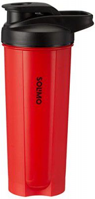 Solimo Polypropylene Gym Shaker | Leak Proof | Ergonomic Design For Handling | Red | 750 Ml