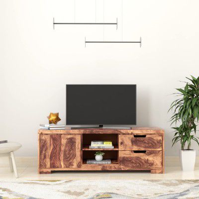 Solimo Portici Solid Sheesham Wood TV Cabinet 2 Shelves