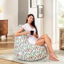 Solimo Premium Canvas Fabric Bean Bag, Filled with Beans | Capacity: Upto 6'3" Height, 120 KG Weight | 3XL ...