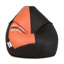 Amazon Brand - Solimo Premium Faux Leather Bean Bag, Filled with Beans | Capacity: Upto 6 Ft 3 in Height, 120 KG Weight | 3XL | Pop Culture Print | Black and Orange...