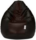 Amazon Brand - Solimo Premium Faux Leather Bean Bag Filled With Beans 2XL | Black And Brown...