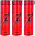 Solimo Printed Plastic Bottle Set | Sleek Design |  Set of 3 | 1000 ml (Red)...