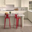 Solimo Remmill Iron 1 Seater Bar Stool (Red Finish)...