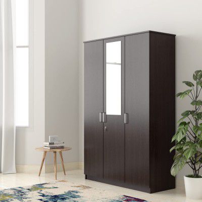 Solimo Rendes Engineered Wood Wardrobe, Wenge, 3 Door
