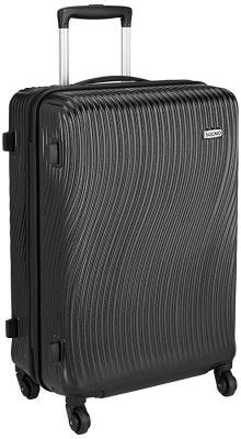 Solimo Ripple Hardside Trolley, Black, 66 cm