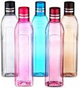 Solimo Unbreakable Round Plastic Water Bottle | Set of 5 | Multi-Colour...