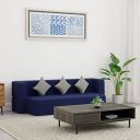 Solimo Rupton 4 Seater Foldable Sofa Cum Bed (EPE Foam with Jute Fabric, Navy Blue, 78x44x14 inches)...