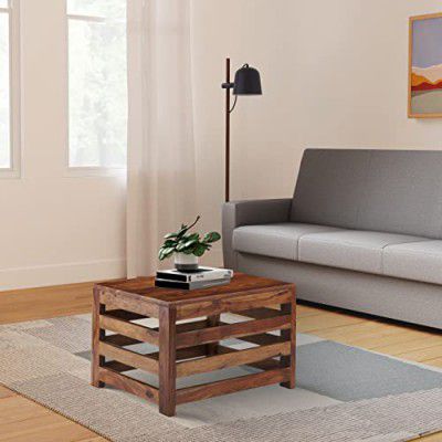 Solimo Sanist Square Coffee Table (Solid Sheesham Wood, Natural Finish)