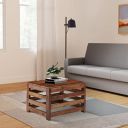 Solimo Sanist Square Coffee Table (Solid Sheesham Wood, Natural Finish)...