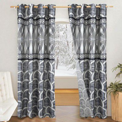 Solimo Sea Ripple Blackout Door Curtains | 7 Feet | Set of 2