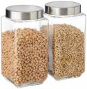 Solimo - Set of 2 Glass Jars - 2200 ml - BPA-free, Airtight, Transparent...