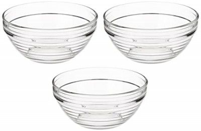 Solimo Set of 3 Glass Bowls | 1080 ml | Transparent