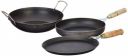 Solimo Sheet Metal Iron Cookware Set of 3 Pcs (Tawa 23 cm, Frying Pan 24 cm, Kadai 24 cm), Induction Friendly...